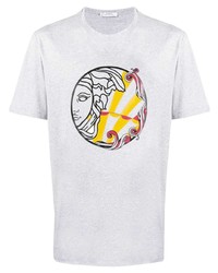 T-shirt girocollo stampata grigia di Versace Collection