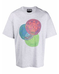 T-shirt girocollo stampata grigia di VERSACE JEANS COUTURE