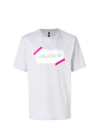 T-shirt girocollo stampata grigia di Versus