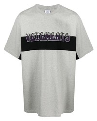 T-shirt girocollo stampata grigia di Vetements