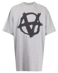 T-shirt girocollo stampata grigia di Vetements