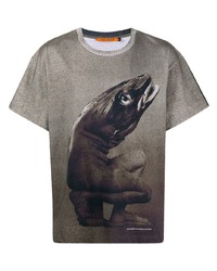 T-shirt girocollo stampata grigia di Vyner Articles