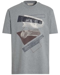 T-shirt girocollo stampata grigia di Z Zegna