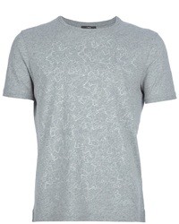 T-shirt girocollo stampata grigia di Z Zegna