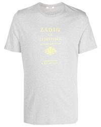 T-shirt girocollo stampata grigia di Zadig & Voltaire