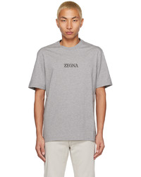 T-shirt girocollo stampata grigia di Zegna