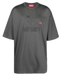 T-shirt girocollo stampata grigio scuro di 032c