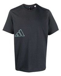 T-shirt girocollo stampata grigio scuro di adidas