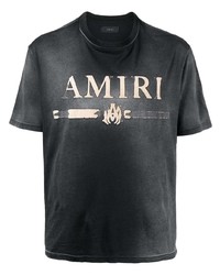 T-shirt girocollo stampata grigio scuro di Amiri