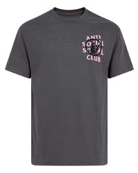 T-shirt girocollo stampata grigio scuro di Anti Social Social Club