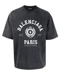 T-shirt girocollo stampata grigio scuro di Balenciaga