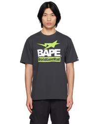 T-shirt girocollo stampata grigio scuro di BAPE