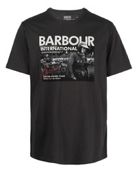 T-shirt girocollo stampata grigio scuro di Barbour