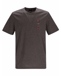 T-shirt girocollo stampata grigio scuro di BOSS HUGO BOSS