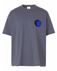T-shirt girocollo stampata grigio scuro di Burberry