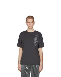 T-shirt girocollo stampata grigio scuro di C2h4