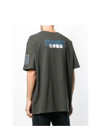 T-shirt girocollo stampata grigio scuro di C2h4