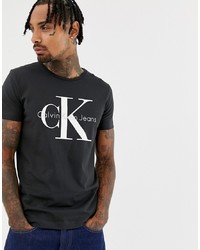 T-shirt girocollo stampata grigio scuro di Calvin Klein Jeans