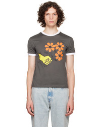 T-shirt girocollo stampata grigio scuro di Cormio