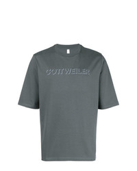 T-shirt girocollo stampata grigio scuro di Cottweiler