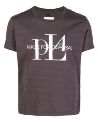 T-shirt girocollo stampata grigio scuro di Doublet