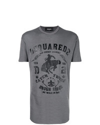 T-shirt girocollo stampata grigio scuro di DSQUARED2