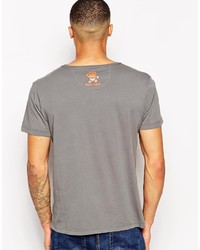 T-shirt girocollo stampata grigio scuro di Evisu