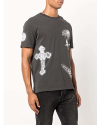 T-shirt girocollo stampata grigio scuro di Ksubi