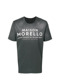 T-shirt girocollo stampata grigio scuro di Frankie Morello