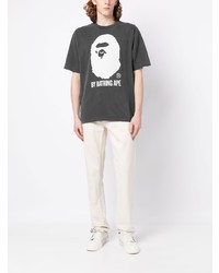 T-shirt girocollo stampata grigio scuro di A Bathing Ape