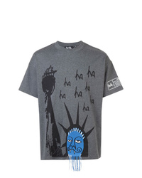 T-shirt girocollo stampata grigio scuro di Haculla