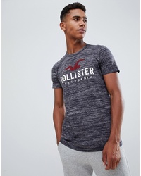 T-shirt girocollo stampata grigio scuro di Hollister