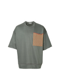 T-shirt girocollo stampata grigio scuro di Jil Sander
