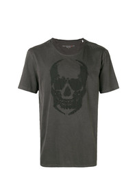 T-shirt girocollo stampata grigio scuro di John Varvatos