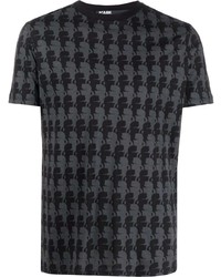 T-shirt girocollo stampata grigio scuro di Karl Lagerfeld