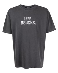 T-shirt girocollo stampata grigio scuro di Ksubi