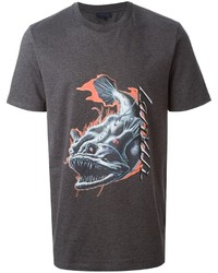 T-shirt girocollo stampata grigio scuro di Lanvin
