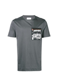 T-shirt girocollo stampata grigio scuro di Limitato