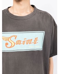 T-shirt girocollo stampata grigio scuro di SAINT MXXXXXX