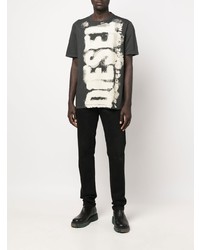 T-shirt girocollo stampata grigio scuro di Diesel