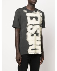 T-shirt girocollo stampata grigio scuro di Diesel