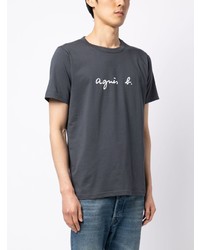 T-shirt girocollo stampata grigio scuro di agnès b.
