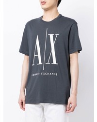 T-shirt girocollo stampata grigio scuro di Armani Exchange