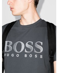 T-shirt girocollo stampata grigio scuro di BOSS