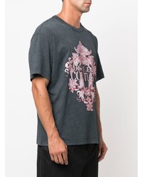 T-shirt girocollo stampata grigio scuro di VERSACE JEANS COUTURE