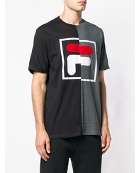 T-shirt girocollo stampata grigio scuro di Fila