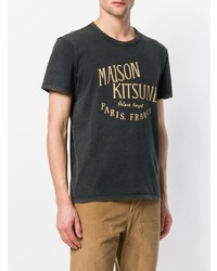T-shirt girocollo stampata grigio scuro di MAISON KITSUNÉ