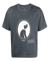 T-shirt girocollo stampata grigio scuro di Maison Margiela