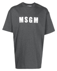 T-shirt girocollo stampata grigio scuro di MSGM