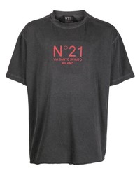 T-shirt girocollo stampata grigio scuro di N°21